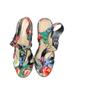 Soda Flower Platform Heel Sandals Size 7
